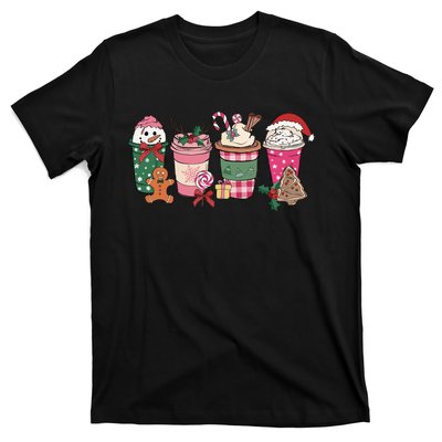 Coffee Christmas Gingerbread Pink Wo Latte Cozy Winter T-Shirt