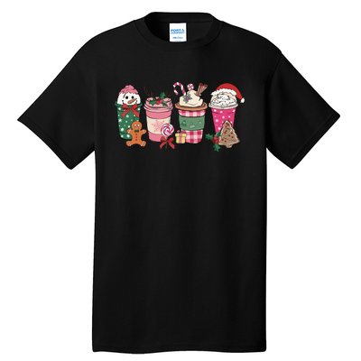 Coffee Christmas Gingerbread Pink Wo Latte Cozy Winter Tall T-Shirt