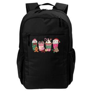 Coffee Christmas Gingerbread Pink Wo Latte Cozy Winter Daily Commute Backpack