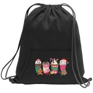 Coffee Christmas Gingerbread Pink Wo Latte Cozy Winter Sweatshirt Cinch Pack Bag