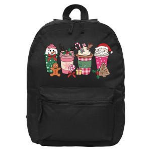 Coffee Christmas Gingerbread Pink Wo Latte Cozy Winter 16 in Basic Backpack