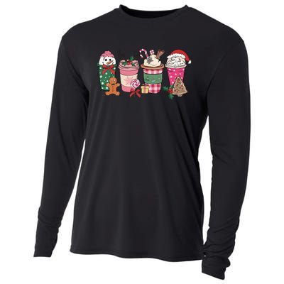 Coffee Christmas Gingerbread Pink Wo Latte Cozy Winter Cooling Performance Long Sleeve Crew