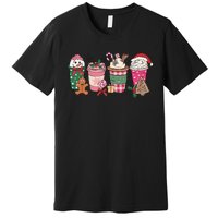 Coffee Christmas Gingerbread Pink Wo Latte Cozy Winter Premium T-Shirt