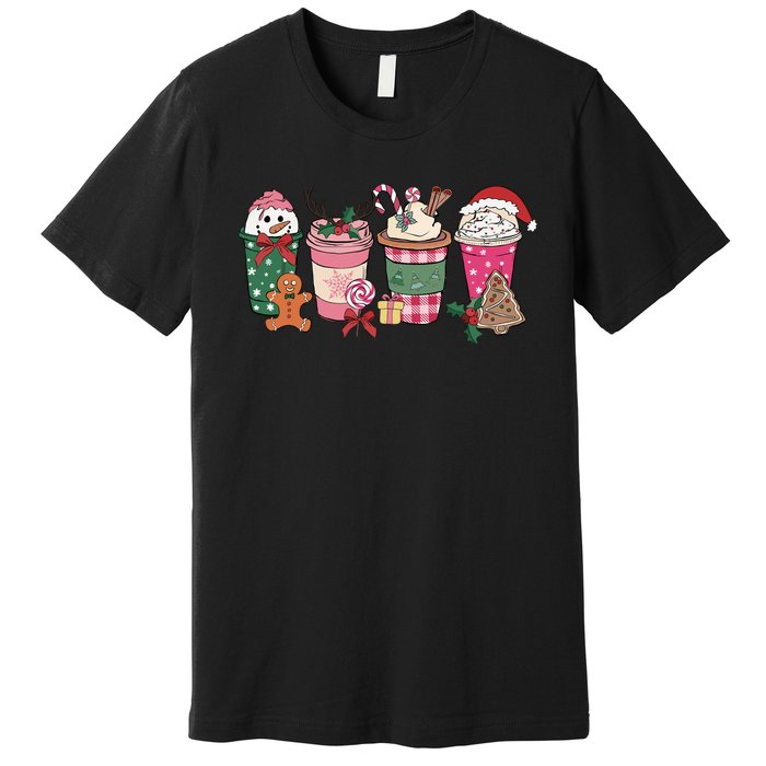 Coffee Christmas Gingerbread Pink Wo Latte Cozy Winter Premium T-Shirt