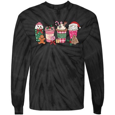 Coffee Christmas Gingerbread Pink Wo Latte Cozy Winter Tie-Dye Long Sleeve Shirt