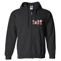 Coffee Christmas Gingerbread Pink Wo Latte Cozy Winter Full Zip Hoodie