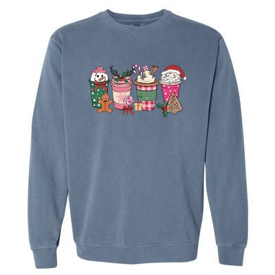 Coffee Christmas Gingerbread Pink Wo Latte Cozy Winter Garment-Dyed Sweatshirt