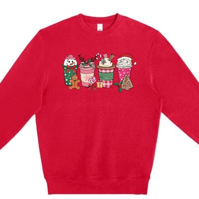 Coffee Christmas Gingerbread Pink Wo Latte Cozy Winter Premium Crewneck Sweatshirt