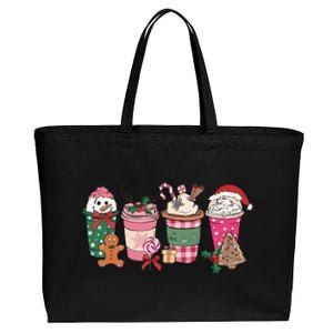 Coffee Christmas Gingerbread Pink Wo Latte Cozy Winter Cotton Canvas Jumbo Tote