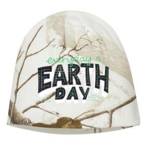 Climate Change Global Warming Everyday Is Earth Day Cool Gift Kati - Camo Knit Beanie