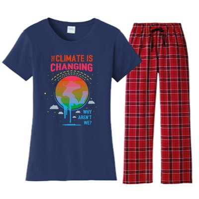 Climate Change Global Warming Awareness Earth Day Gift Women's Flannel Pajama Set