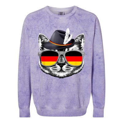 Cute Cat German Flag Oktoberfest Pride Germany Festival Colorblast Crewneck Sweatshirt