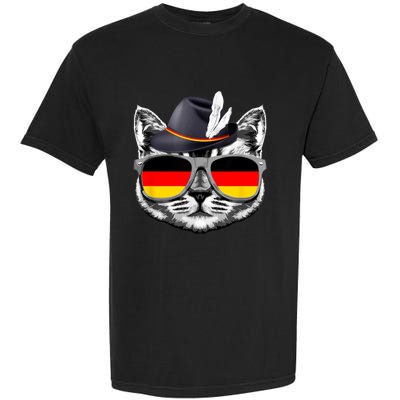 Cute Cat German Flag Oktoberfest Pride Germany Festival Garment-Dyed Heavyweight T-Shirt