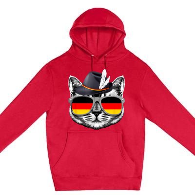 Cute Cat German Flag Oktoberfest Pride Germany Festival Premium Pullover Hoodie