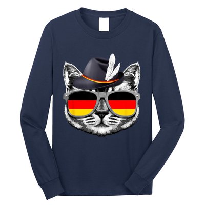 Cute Cat German Flag Oktoberfest Pride Germany Festival Long Sleeve Shirt