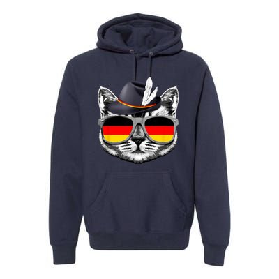 Cute Cat German Flag Oktoberfest Pride Germany Festival Premium Hoodie