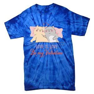 Cat Couple Gift Love Is Love Gift Valentine's Day Meaningful Gift Tie-Dye T-Shirt