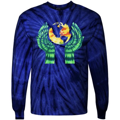 Climate Change Global Warming Oceans Earth Day Tie-Dye Long Sleeve Shirt