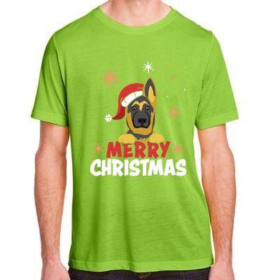 Cute Christmas Ger Shepherd Santa Dog Lovers Merry Xmas Gift Adult ChromaSoft Performance T-Shirt