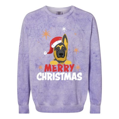 Cute Christmas Ger Shepherd Santa Dog Lovers Merry Xmas Gift Colorblast Crewneck Sweatshirt