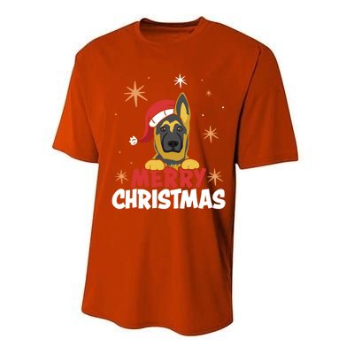 Cute Christmas Ger Shepherd Santa Dog Lovers Merry Xmas Gift Performance Sprint T-Shirt