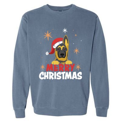 Cute Christmas Ger Shepherd Santa Dog Lovers Merry Xmas Gift Garment-Dyed Sweatshirt