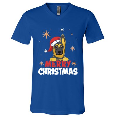 Cute Christmas Ger Shepherd Santa Dog Lovers Merry Xmas Gift V-Neck T-Shirt