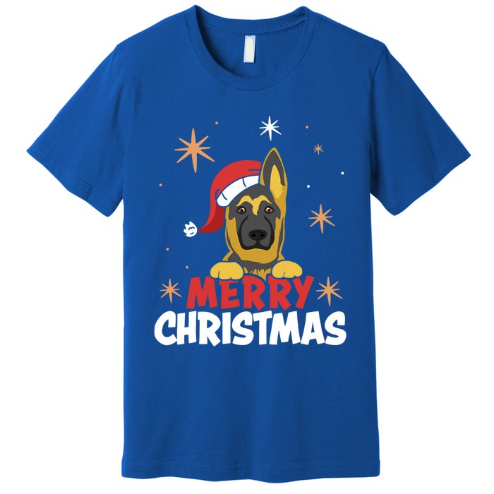 Cute Christmas Ger Shepherd Santa Dog Lovers Merry Xmas Gift Premium T-Shirt