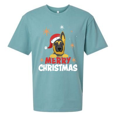 Cute Christmas Ger Shepherd Santa Dog Lovers Merry Xmas Gift Sueded Cloud Jersey T-Shirt