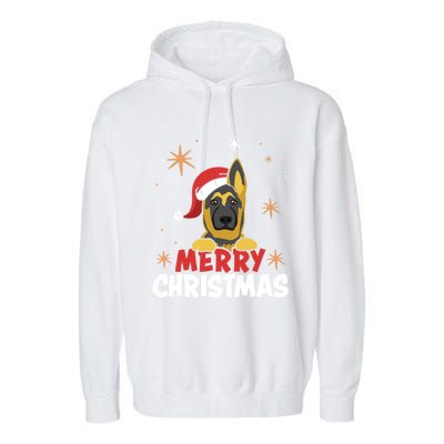 Cute Christmas Ger Shepherd Santa Dog Lovers Merry Xmas Gift Garment-Dyed Fleece Hoodie