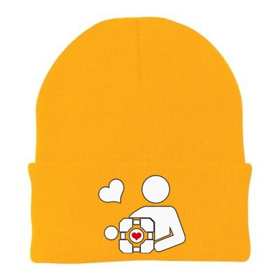 Companion Cube Gaming Portal Nerd Gamer Knit Cap Winter Beanie