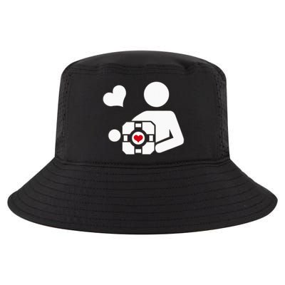 Companion Cube Gaming Portal Nerd Gamer Cool Comfort Performance Bucket Hat