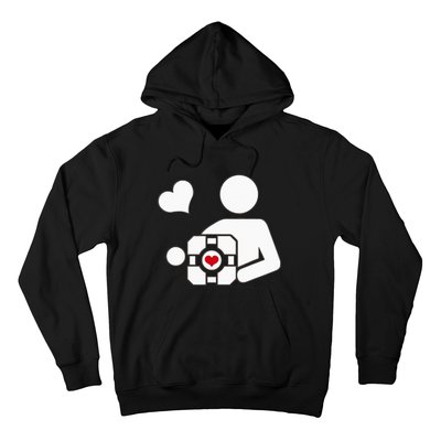 Companion Cube Gaming Portal Nerd Gamer Hoodie