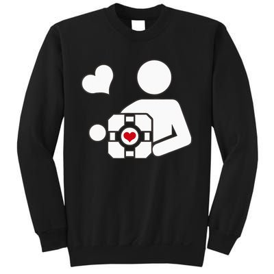 Companion Cube Gaming Portal Nerd Gamer Sweatshirt