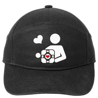 Companion Cube Gaming Portal Nerd Gamer 7-Panel Snapback Hat