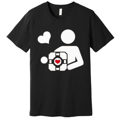 Companion Cube Gaming Portal Nerd Gamer Premium T-Shirt