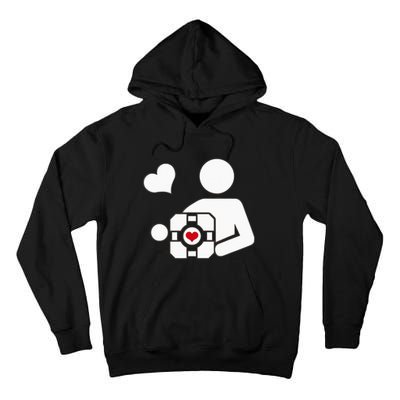 Companion Cube Gaming Portal Nerd Gamer Tall Hoodie