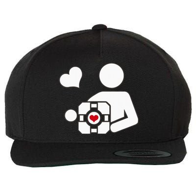 Companion Cube Gaming Portal Nerd Gamer Wool Snapback Cap