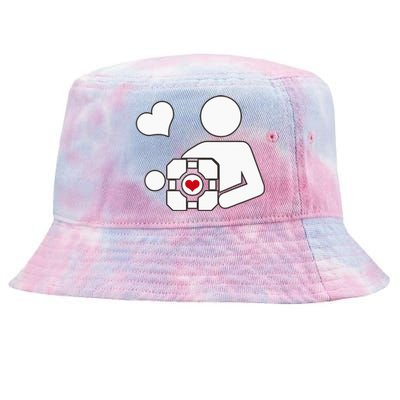 Companion Cube Gaming Portal Nerd Gamer Tie-Dyed Bucket Hat