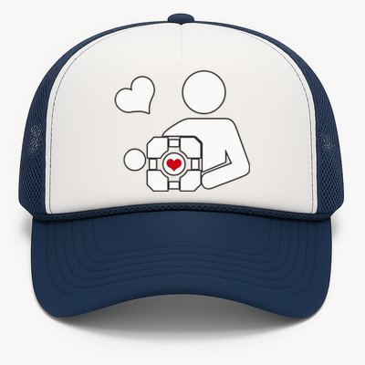 Companion Cube Gaming Portal Nerd Gamer Trucker Hat