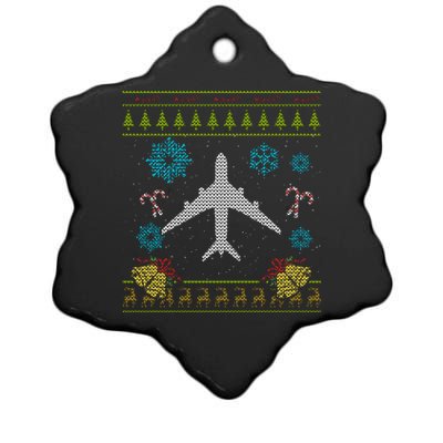 Christmas Cute Gift Airplane Pilot Christmas Ugly Ceramic Star Ornament