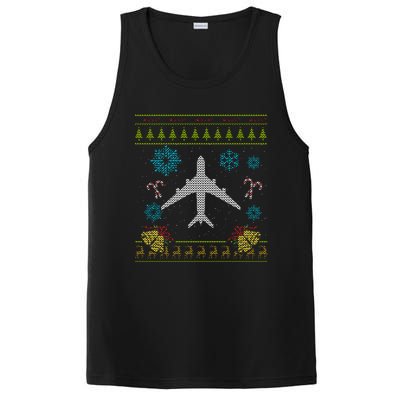 Christmas Cute Gift Airplane Pilot Christmas Ugly PosiCharge Competitor Tank