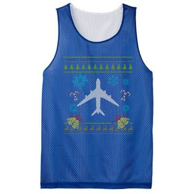 Christmas Cute Gift Airplane Pilot Christmas Ugly Mesh Reversible Basketball Jersey Tank