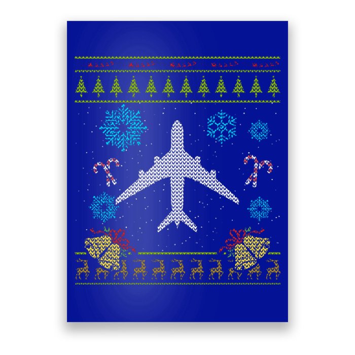 Christmas Cute Gift Airplane Pilot Christmas Ugly Poster