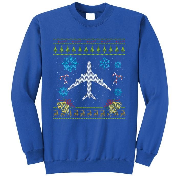 Christmas Cute Gift Airplane Pilot Christmas Ugly Tall Sweatshirt