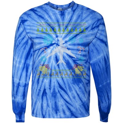 Christmas Cute Gift Airplane Pilot Christmas Ugly Tie-Dye Long Sleeve Shirt