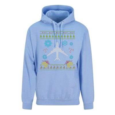 Christmas Cute Gift Airplane Pilot Christmas Ugly Unisex Surf Hoodie