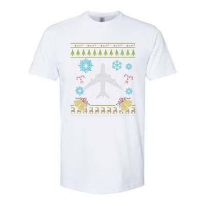 Christmas Cute Gift Airplane Pilot Christmas Ugly Softstyle CVC T-Shirt