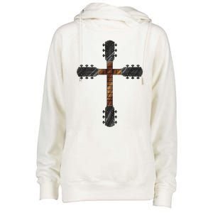 Cool Christian Guitar Cross Funny Musician Guitarist Gift Womens Funnel Neck Pullover Hood