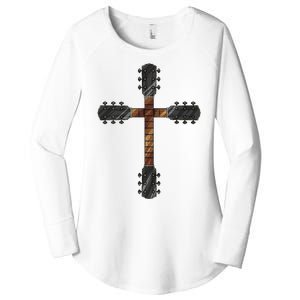 Cool Christian Guitar Cross Funny Musician Guitarist Gift Women's Perfect Tri Tunic Long Sleeve Shirt